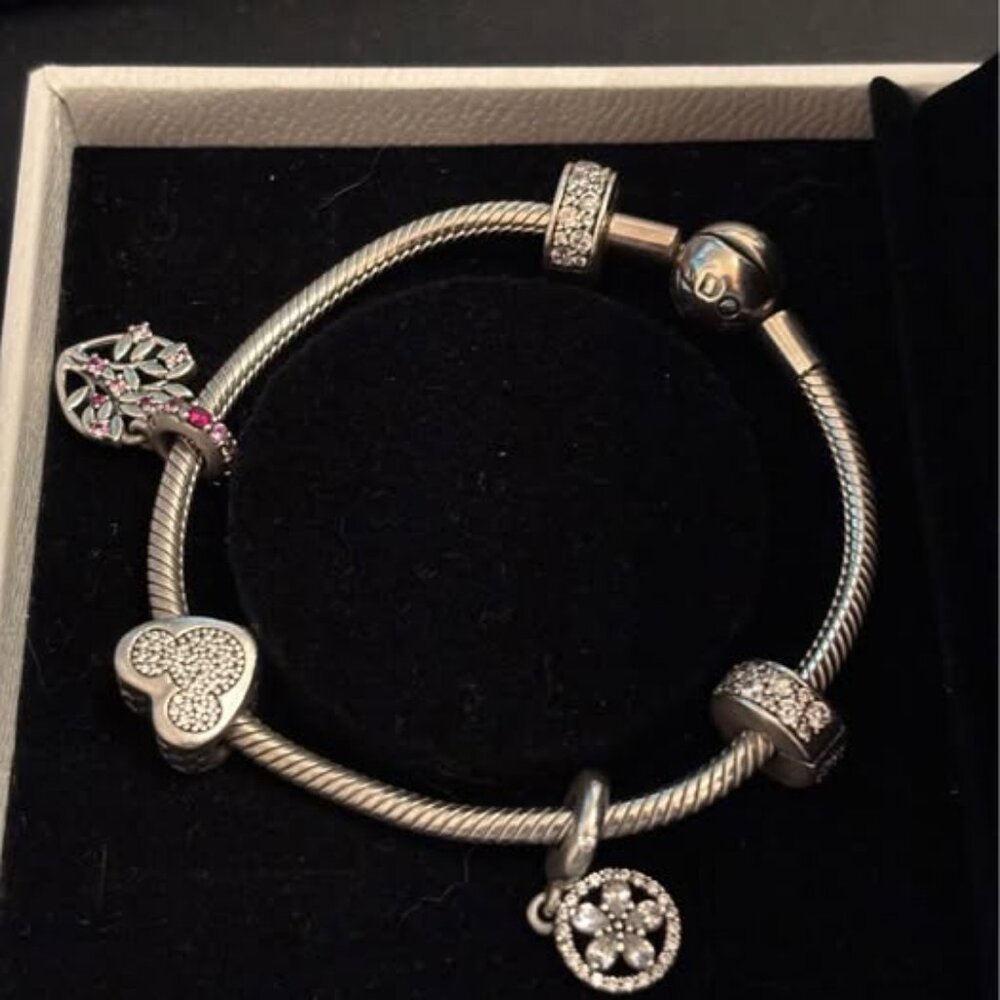 Pandora Moments bracelet with Retired Minnie Mouse charm - NEVER WORN